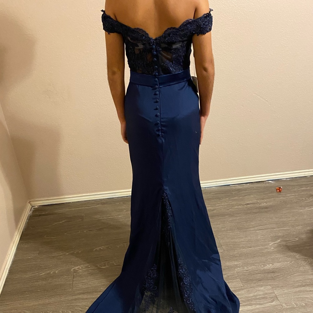 Navy blue evening gown!